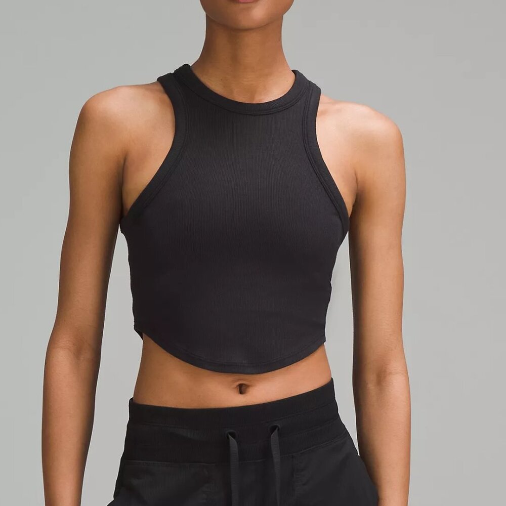 lululemon Hold Tight Cropped Tank Top Black Size 6 NWT